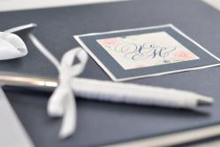 Livre d'or chic navy & blanc